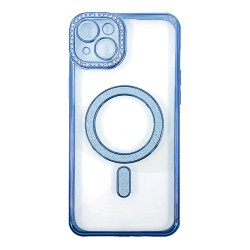Magnetic Case with Camera Lens for Apple iPhone 15 Blue